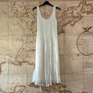 Burberry ivory silk and linen midi dress